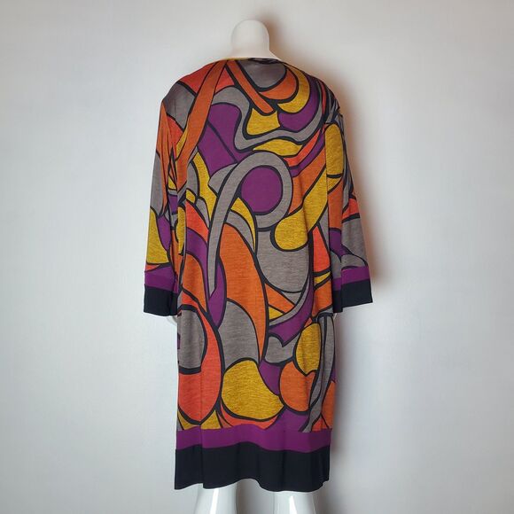 NEW Vintage Y2K Plus Size Psychedelic Bell Sleeve Dress - Picture 4 of 8